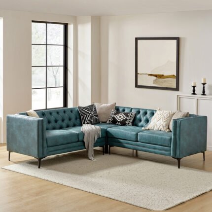 Mira Faux Leather Sectional Sofa