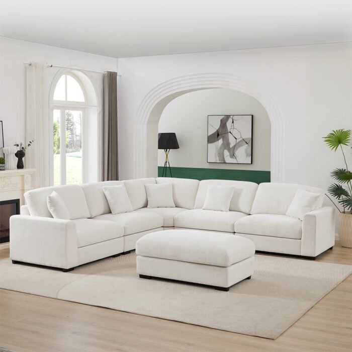 Modular 6 Piece Corner Sectional Couch