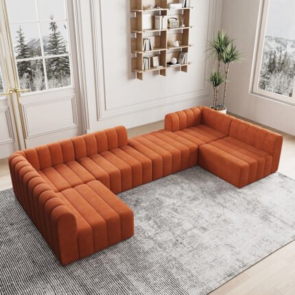 Plush Convertible Modular Sofa