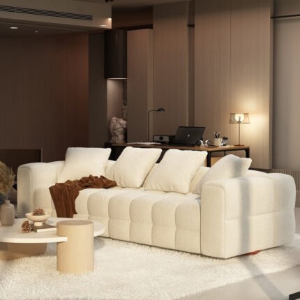 Plush Teddy Fabric Sofa