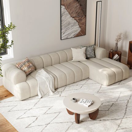 Chenille Boucle Corner Sofa