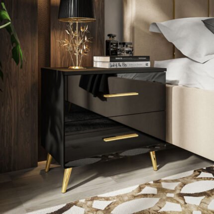 Elegant Glossy Bedside Table