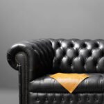 Vintage Black Chesterfield Sofa